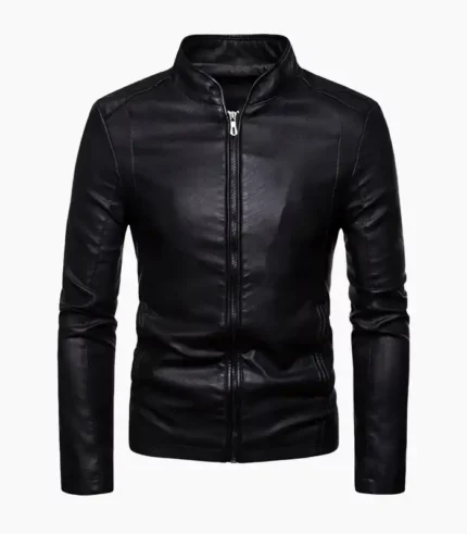A stunning biker leather jacket for men, showcasing premium craftsmanship, available in black and brown, perfect for style and durability