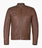 Brown leather jacket for men crafted from premium leather, designed for style and durability. Perfect for all occasions.