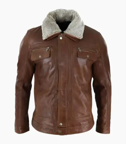 A stylish Dark Brown Leather Bomber Jacket from LALTAN, showcasing its premium craftsmanship and modern design