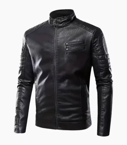 A genuine leather jacket for men, showcasing its premium quality and stylish design, perfect for various occasions.