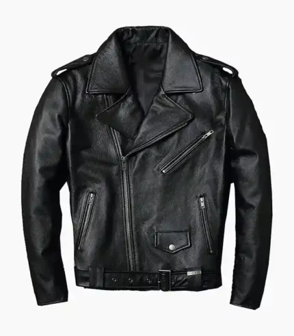 A sleek and stylish Men's Black Leather Biker Jacket from LALTAN, handcrafted from premium materials for a bold and timeless look.