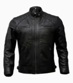 Men's black leather jacket by LALTAN – handmade premium quality with sleek design for a modern look.