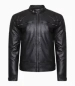 Men’s black leather jacket by LALTAN – Premium quality, stylish design with custom fit options.