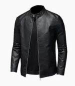 A stylish Men's Black Real Leather Jacket from LALTAN, showcasing its premium craftsmanship and modern design, perfect for any occasion.