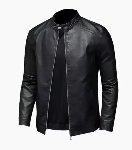 A stylish Men's Black Real Leather Jacket from LALTAN, showcasing its premium craftsmanship and modern design, perfect for any occasion.