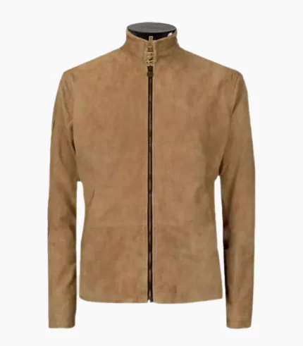 Stylish mens brown leather motorcycle jacket designed for comfort and durability, perfect for any ride.