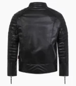 Premium black leather biker jacket for men handcrafted by LALTAN, offering style, comfort, and durability with customizable options.