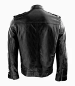 Stylish mens black leather jacket, crafted from premium real leather, perfect for adding sophistication to any outfit.