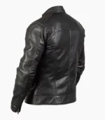 Stylish mens black leather jacket made from premium real leather, designed for comfort and elegance.