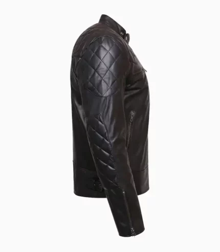 Men’s black leather jacket by LALTAN – Premium quality, stylish design with custom fit options.
