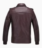 A stylish mens brown leather biker jacket that combines durability and classic design, perfect for motorcycle enthusiasts and casual wear.