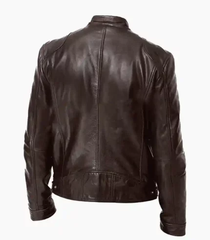 Stylish men's brown leather jacket handcrafted with premium materials. A versatile jacket perfect for any occasion.