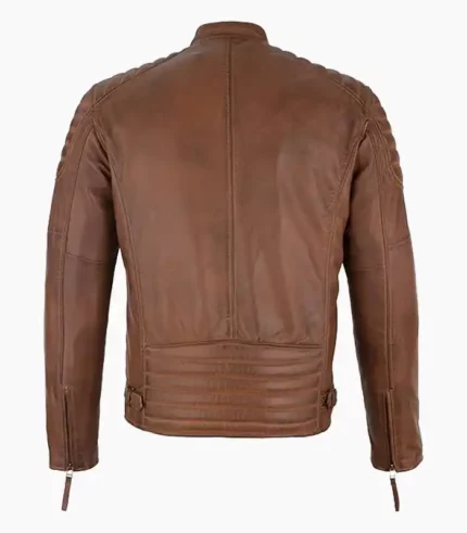Stylish men’s brown leather jacket handcrafted with premium materials for timeless elegance and durability.
