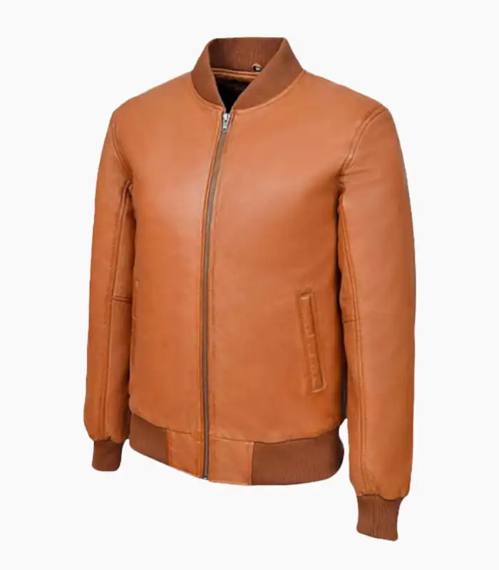 A stylish men's leather bomber jacket from LALTAN, showcasing premium craftsmanship and versatility for any occasion.