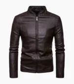 A stunning biker leather jacket for men, showcasing premium craftsmanship, available in black and brown, perfect for style and durability