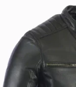 Stylish black leather jacket for men by LALTAN, perfect for any occasion.