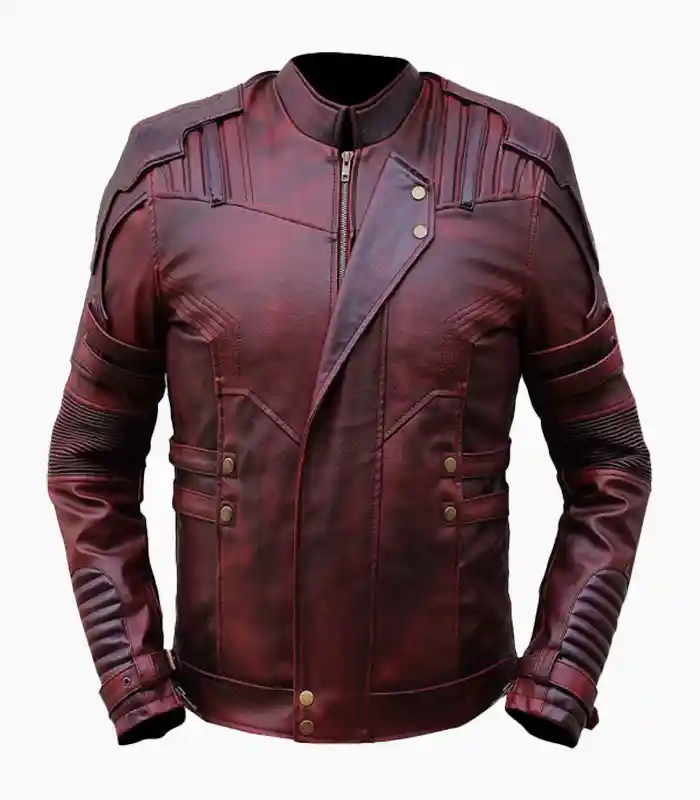 A stylish men's maroon leather jacket showcasing exquisite craftsmanship, perfect for any fashion-forward individual.
