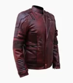 A stylish men's maroon leather jacket showcasing exquisite craftsmanship, perfect for any fashion-forward individual.